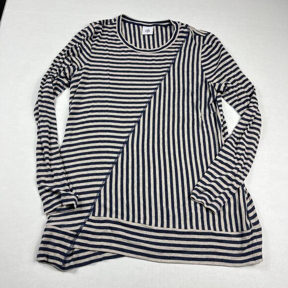 Cabi Ernest Knit Tunic Striped Soft Long Sleeve Casual T-Shirt Stretch MEDIUM - Picture 1 of 10